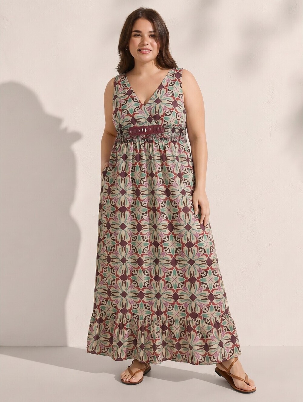 Chadwick's Womens Vintage Multicolor Floral Cotton Maxi Dress. Sz 14 Cottagecore